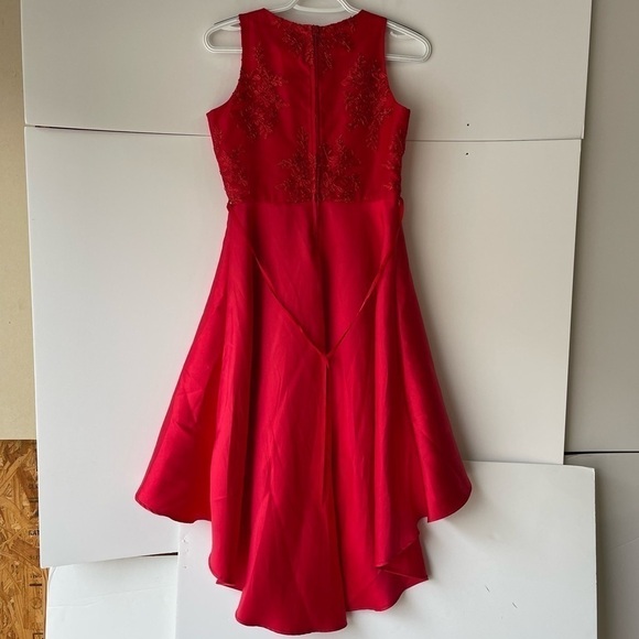 Tween Diva Kids Big Girls Sz 16 Red Lace High Low Formal Special Occasion Dress - Picture 11 of 16